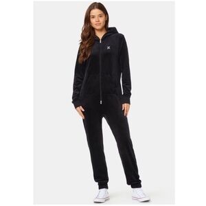 Onepiece Originals Black Long Sleeve Velvet Jumpsuit Sz XS